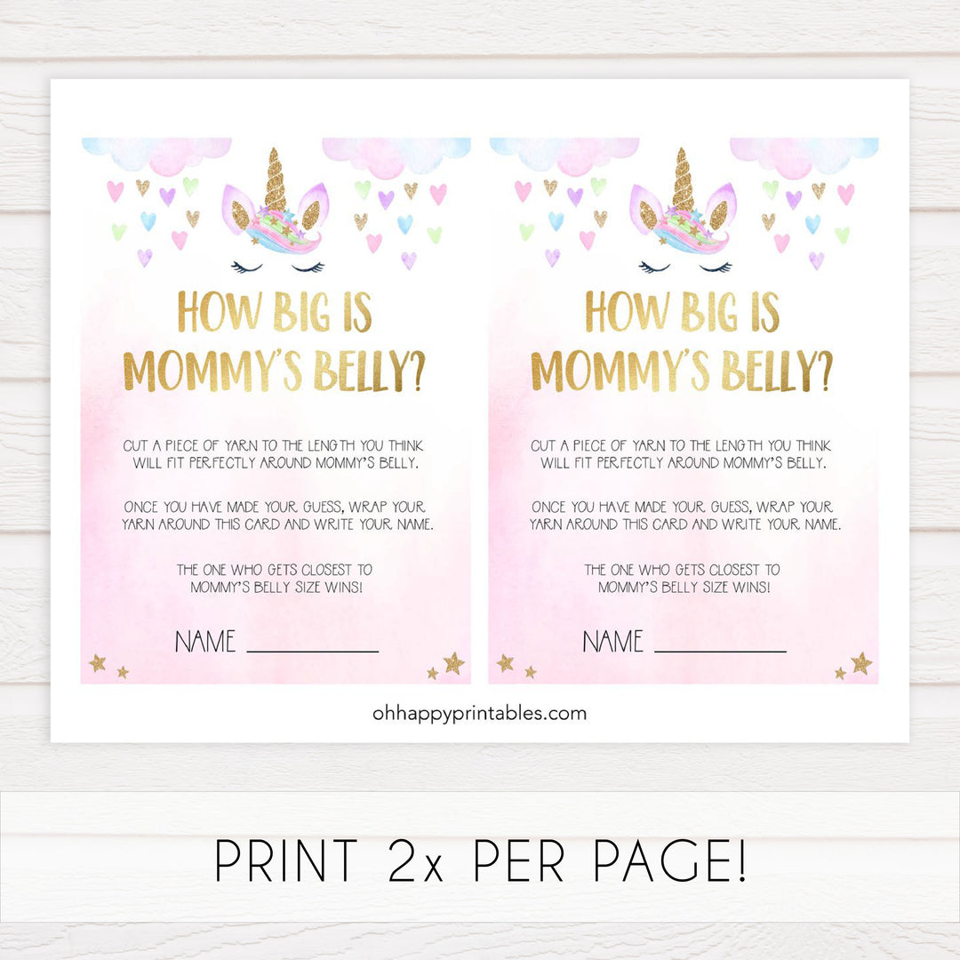 how big is mommys belly game, Printable baby shower games, unicorn baby games, baby shower games, fun baby shower ideas, top baby shower ideas, unicorn baby shower, baby shower games, fun unicorn baby shower ideas