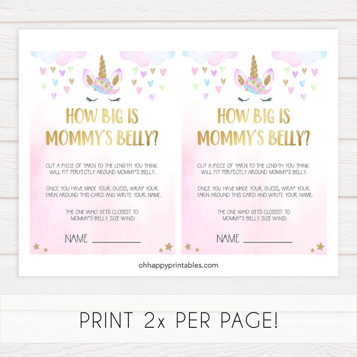 how big is mommys belly game, Printable baby shower games, unicorn baby games, baby shower games, fun baby shower ideas, top baby shower ideas, unicorn baby shower, baby shower games, fun unicorn baby shower ideas