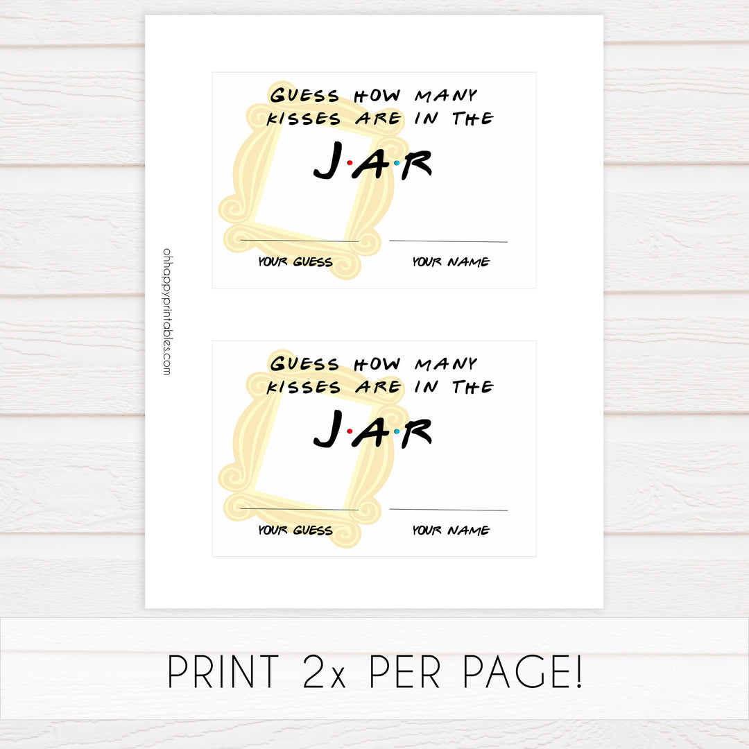 how many kisses bridal game, Printable bridal shower games, friends bridal shower, friends bridal shower games, fun bridal shower games, bridal shower game ideas, friends bridal shower