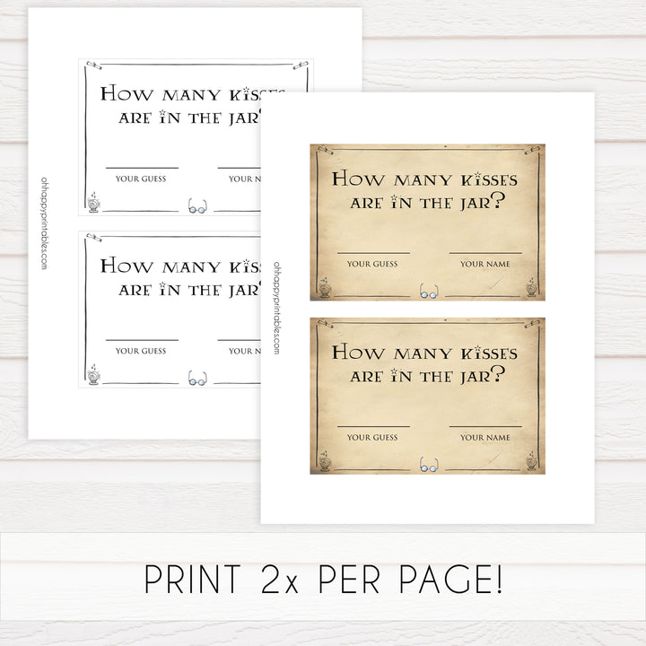 guess how many kisses game, bridal guess the kisses game, Printable bridal shower games, Harry potter bridal shower, Harry Potter bridal shower games, fun bridal shower games, bridal shower game ideas, Harry Potter bridal shower