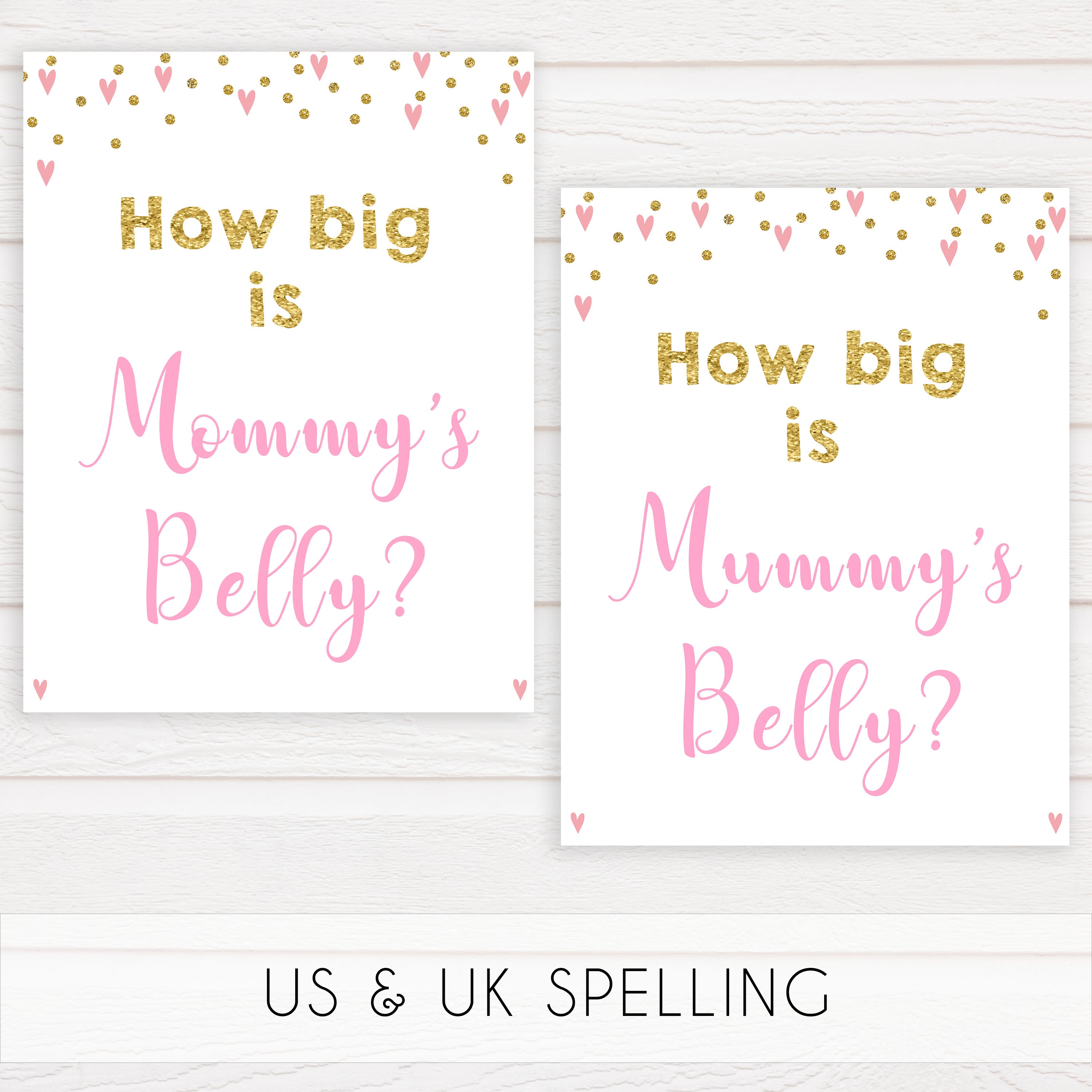 pink hearts baby shower, how big is mommys belly baby game, printable baby games, pink baby games, girl baby games, top 10 baby games, fun baby games