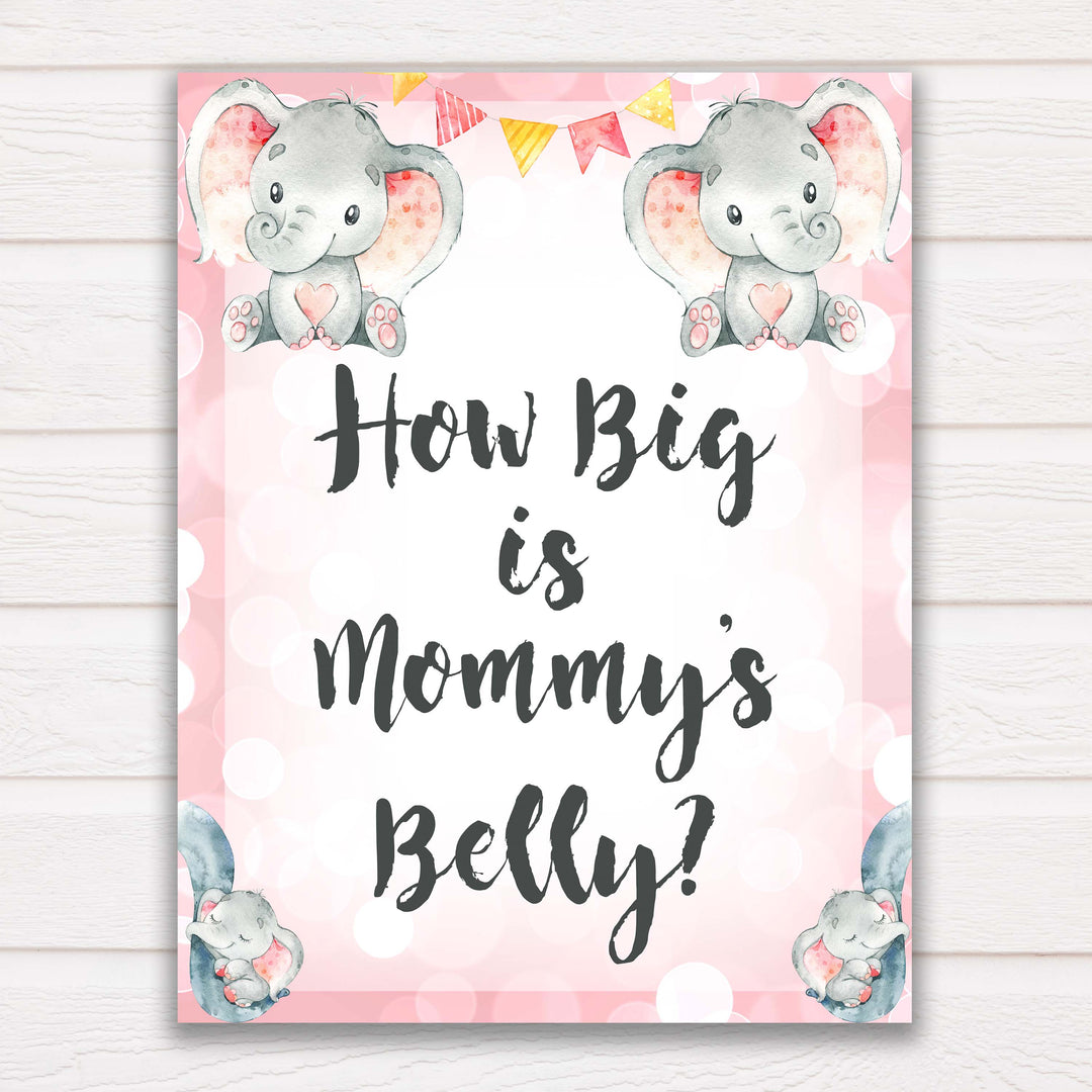pink elephant baby games, how big is mommys belly baby shower games, printable baby shower games, baby shower games, fun baby games, popular baby games, pink baby games