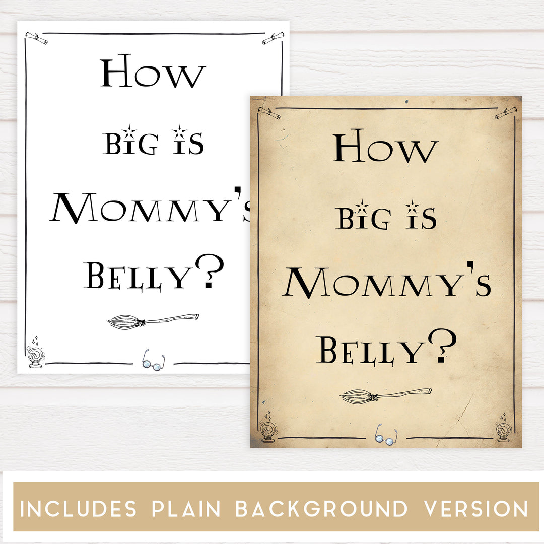 How big is mommys belly game, Wizard baby shower games, printable baby shower games, Harry Potter baby games, Harry Potter baby shower, fun baby shower games,  fun baby ideas