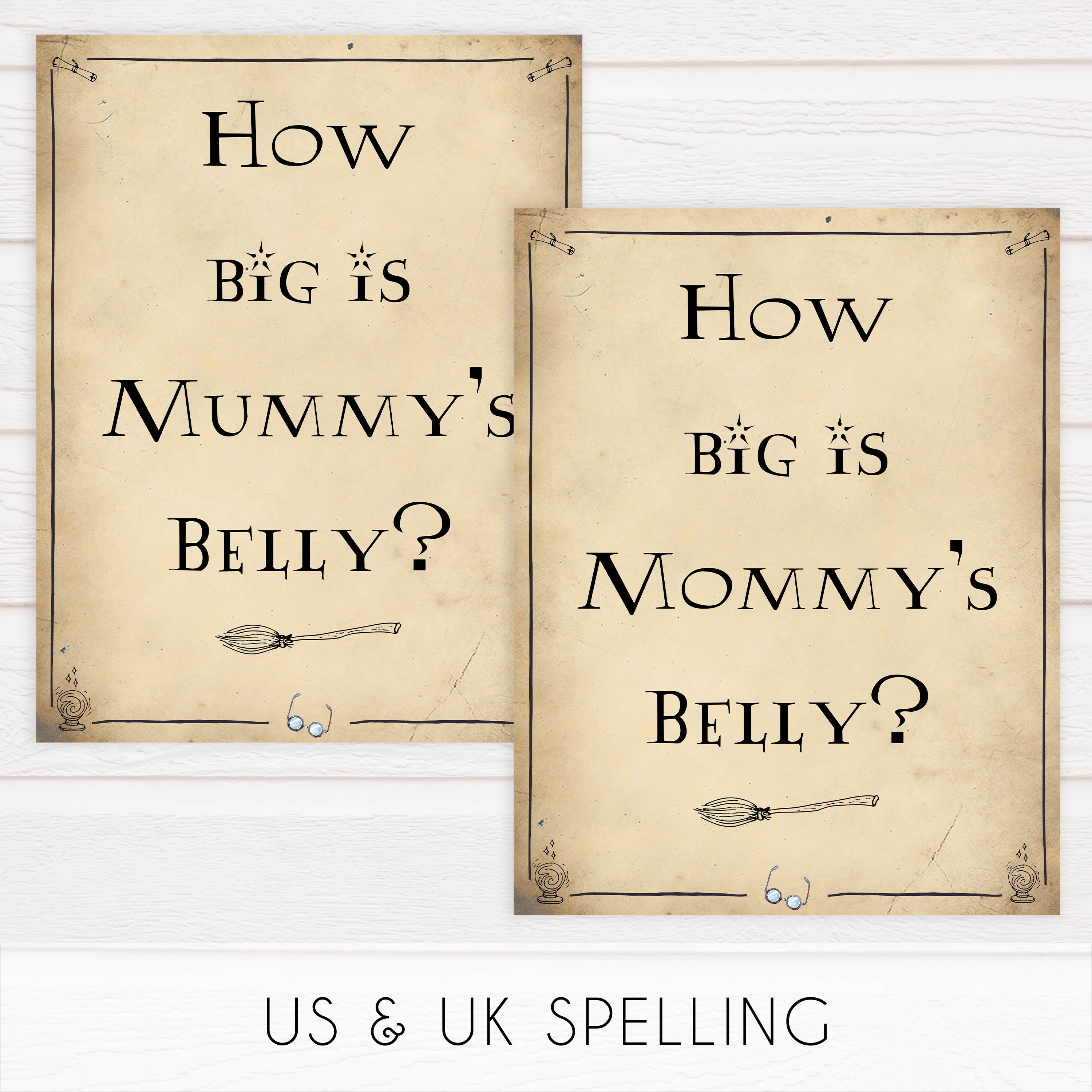 How big is mommys belly game, Wizard baby shower games, printable baby shower games, Harry Potter baby games, Harry Potter baby shower, fun baby shower games,  fun baby ideas