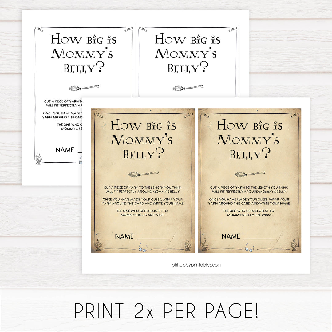 How big is mommys belly game, Wizard baby shower games, printable baby shower games, Harry Potter baby games, Harry Potter baby shower, fun baby shower games,  fun baby ideas