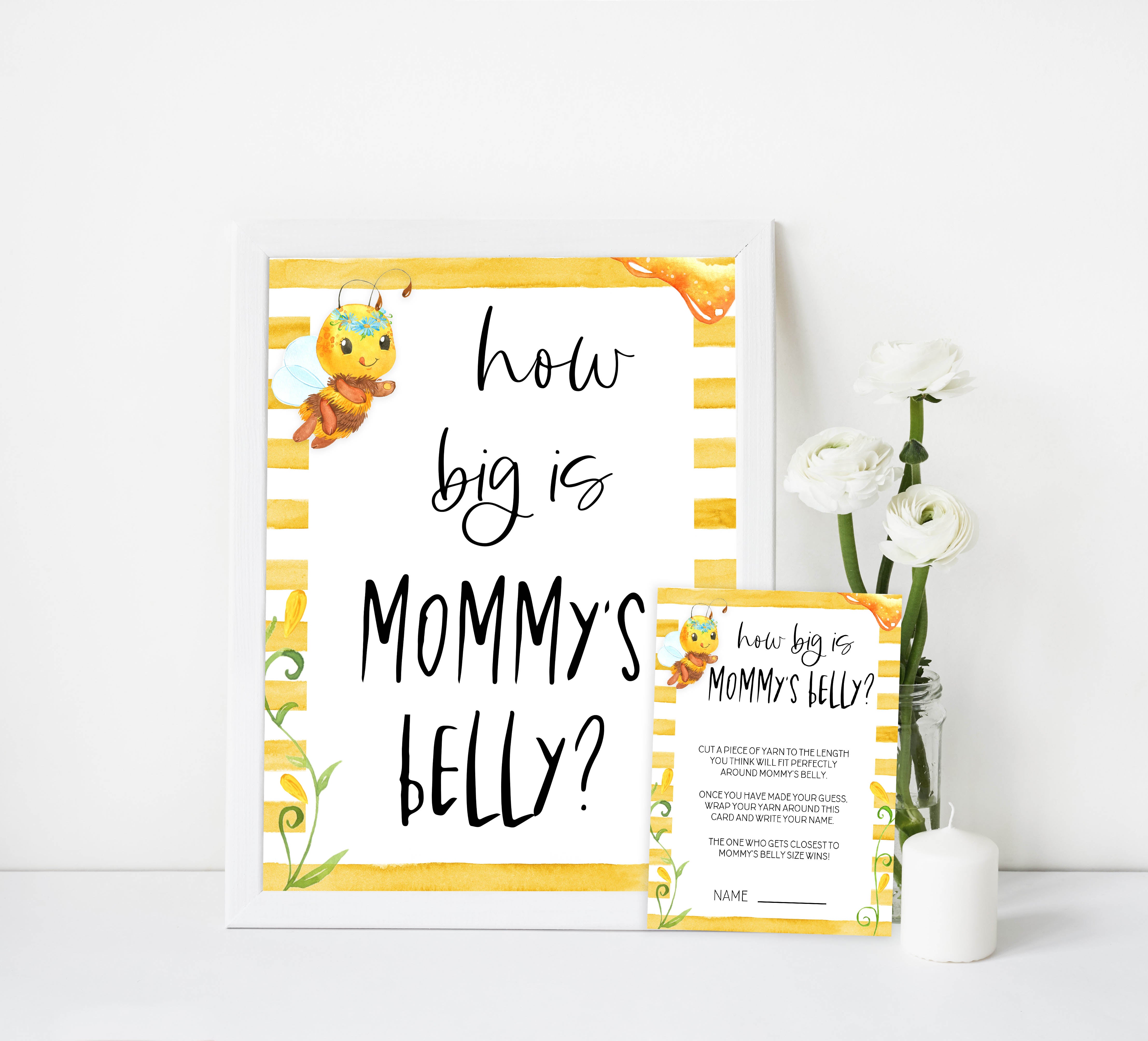 how big is mommys belly game, Printable baby shower games, mommy bee fun baby games, baby shower games, fun baby shower ideas, top baby shower ideas, mommy to bee baby shower, friends baby shower ideas