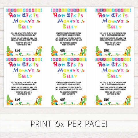 how big is mommys belly game,  Printable baby shower games, Mexican fiesta fun baby games, baby shower games, fun baby shower ideas, top baby shower ideas, fiesta shower baby shower, fiesta baby shower ideas
