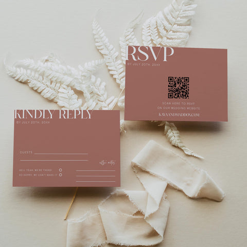 Dusty Rose Wedding Invitation Suite - KAYA