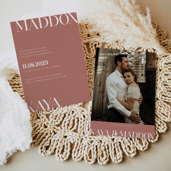 Dusty Rose Wedding Invitation Suite - KAYA