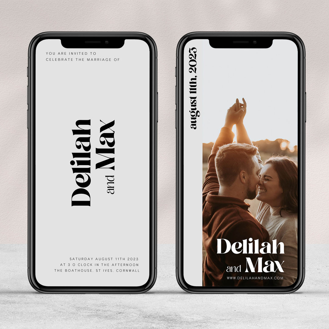 Grey Full Wedding Invitation Suite - DELILAH