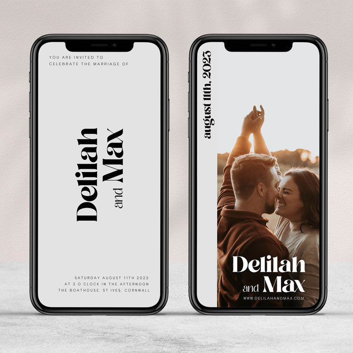 Grey Full Wedding Invitation Suite - DELILAH