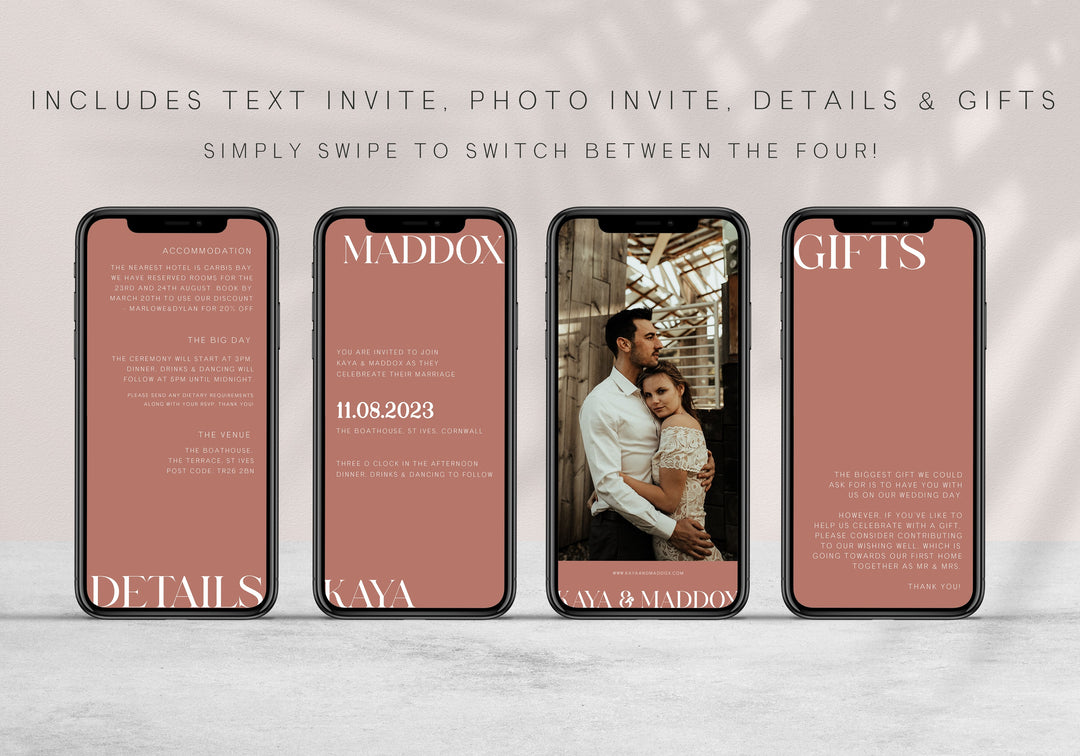 Dusty Rose Wedding Invitation Suite - KAYA