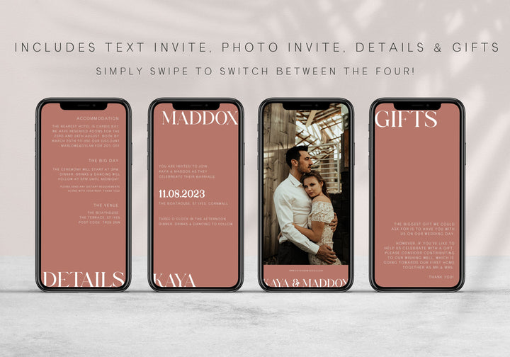 Dusty Rose Wedding Invitation Suite - KAYA