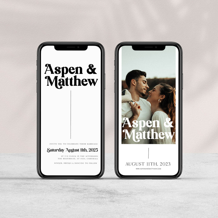 mobile wedding invitations, cell phone wedding invitation, 70s Style wedding invitation suite, editable wedding stationery, printable wedding stationery, modern wedding items, wedding save the dates