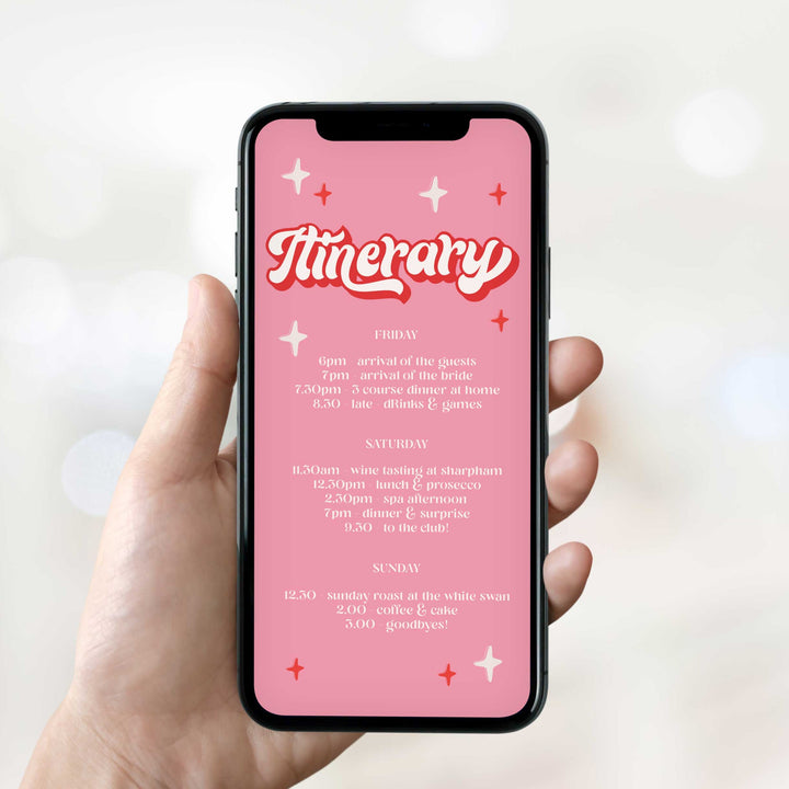 editable bridal shower invitation in a 70s style. Easy to edit and download and ready to send to friends via WhatsApp, Facebook, or SMS