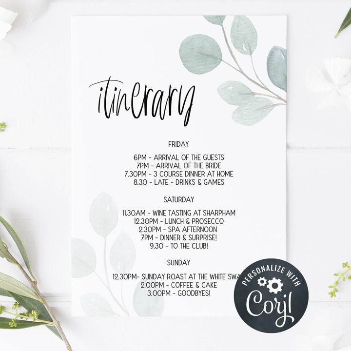 editable bridal shower invitations, printable bridal shower invitations, eucalyptus bridal shower, bachelorette invitations, hen party invites