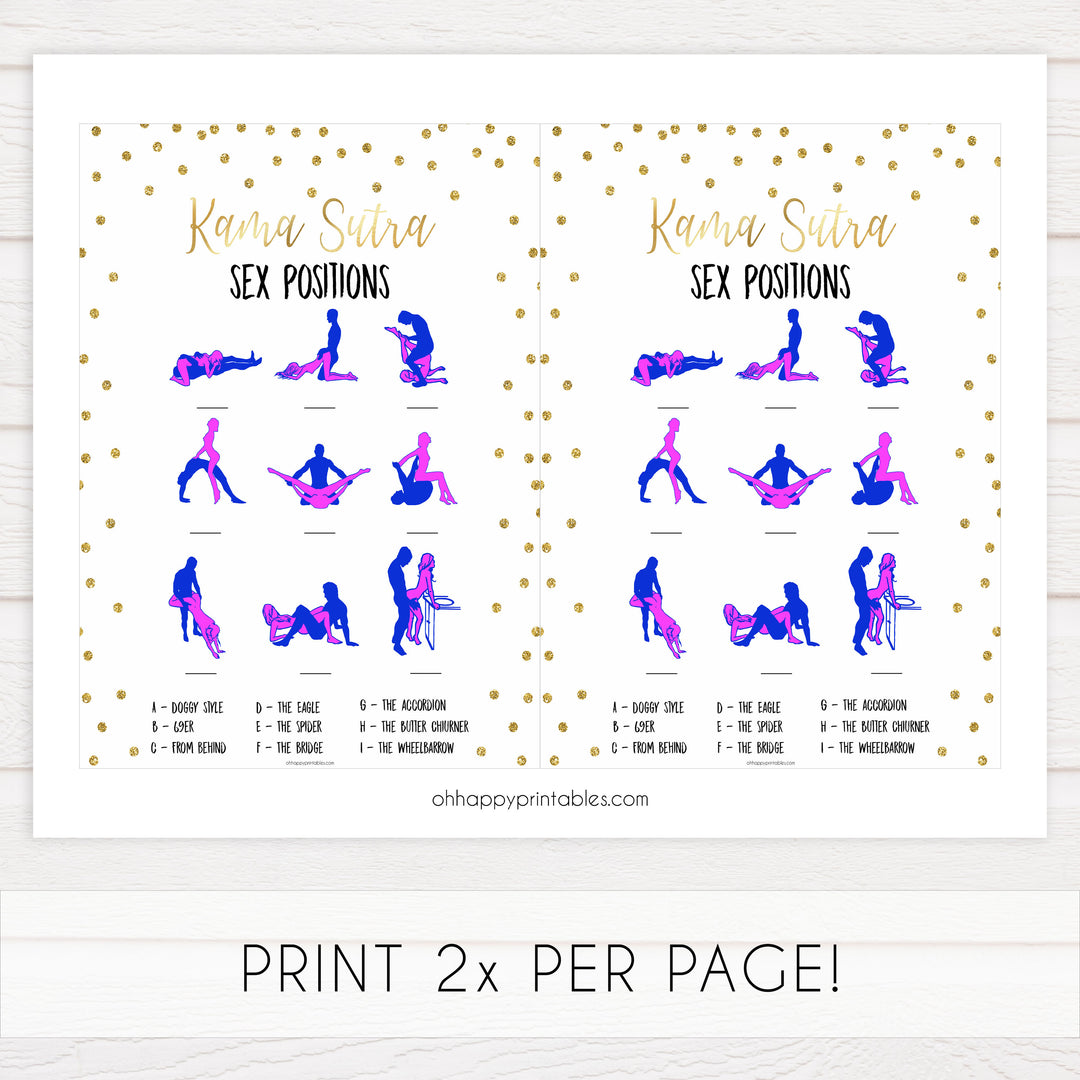 sex positions game, kama sutra bridal games, Printable bachelorette games, gold glitter bachelorette, friends hen party games, fun hen party games, bachelorette game ideas, gold glitter adult party games, naughty hen games, naughty bachelorette games