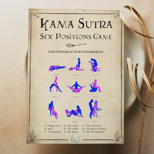 kama sutra game, bridal sex positions game, Printable bachelorette games, Harry Potter bachelorette, Harry Potter hen party games, fun hen party games, bachelorette game ideas, Harry Potter adult party games, naughty hen games, naughty bachelorette games