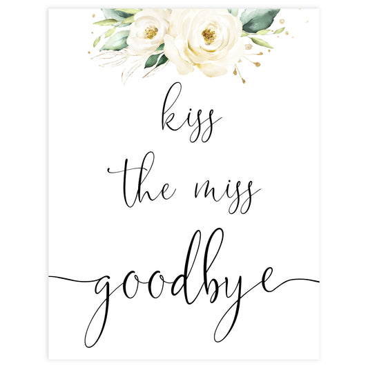 kiss the miss goodbye, Printable bridal shower games, floral bridal shower, floral bridal shower games, fun bridal shower games, bridal shower game ideas, floral bridal shower