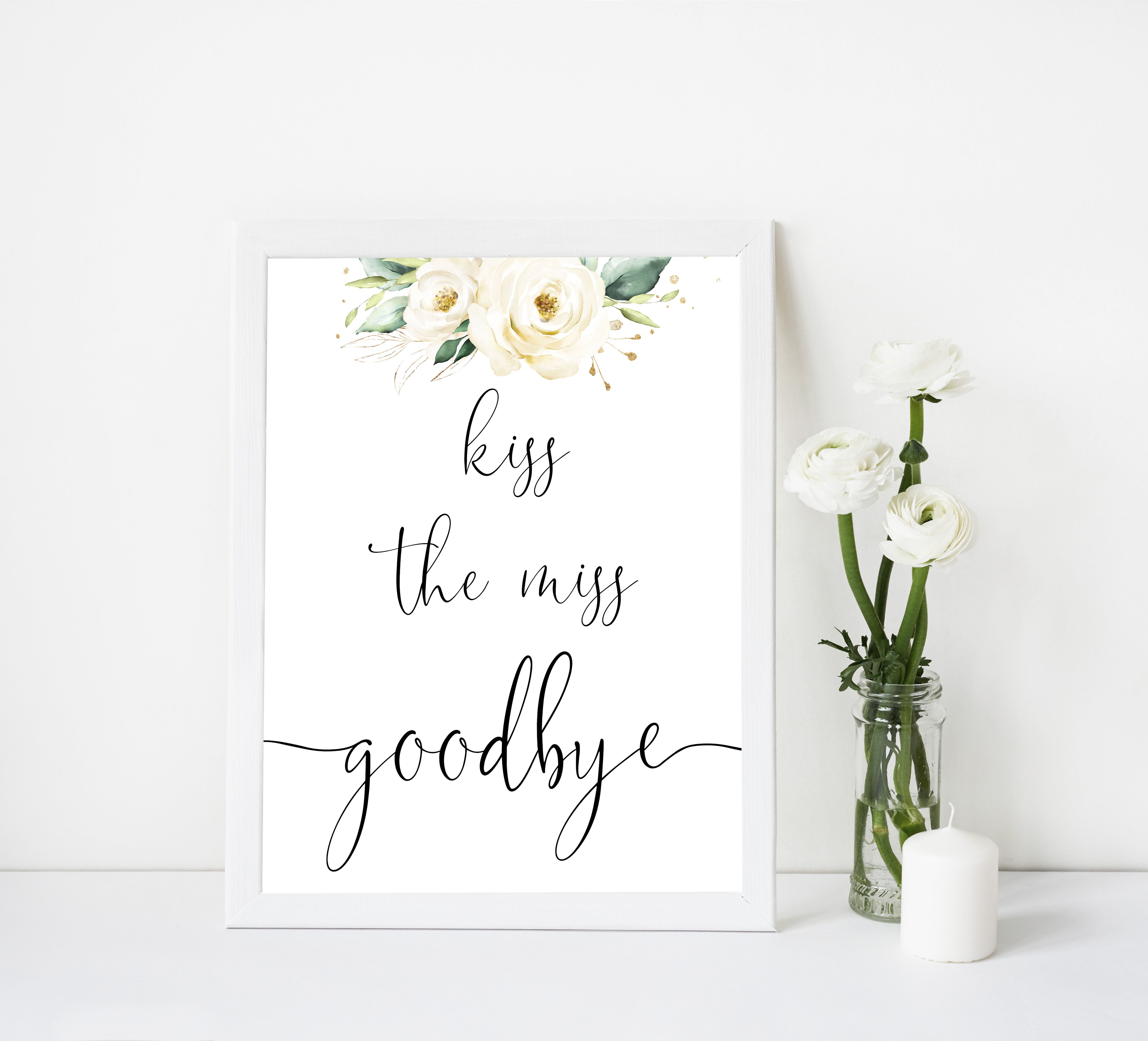 kiss the miss goodbye, Printable bridal shower games, floral bridal shower, floral bridal shower games, fun bridal shower games, bridal shower game ideas, floral bridal shower