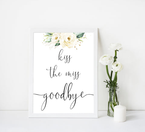 kiss the miss goodbye, Printable bridal shower games, floral bridal shower, floral bridal shower games, fun bridal shower games, bridal shower game ideas, floral bridal shower
