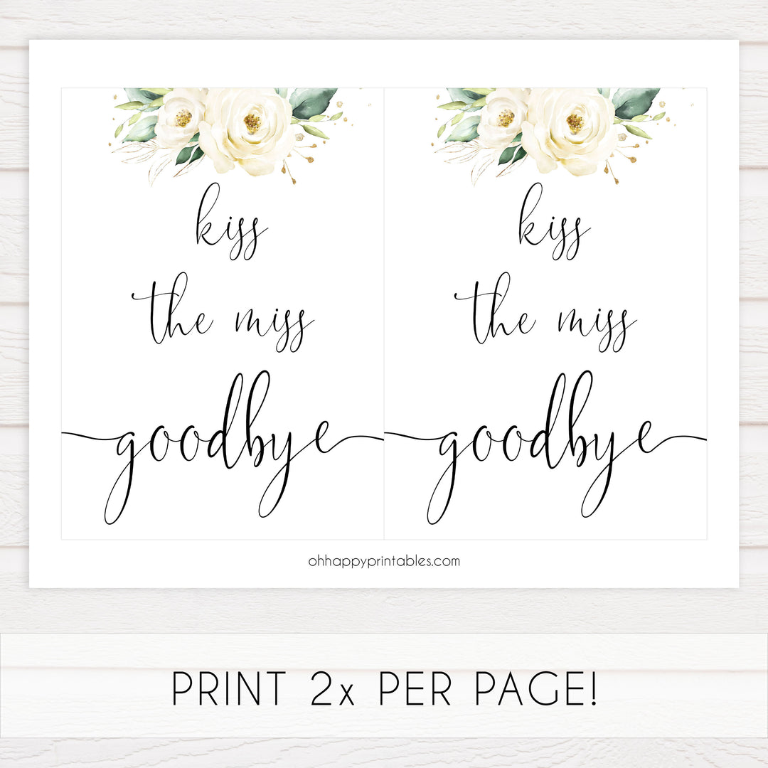 kiss the miss goodbye, Printable bridal shower games, floral bridal shower, floral bridal shower games, fun bridal shower games, bridal shower game ideas, floral bridal shower