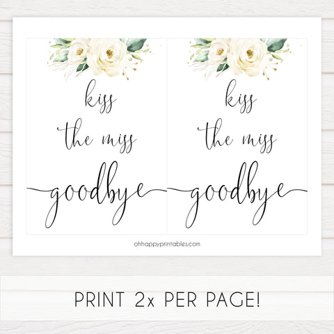 kiss the miss goodbye, Printable bridal shower games, floral bridal shower, floral bridal shower games, fun bridal shower games, bridal shower game ideas, floral bridal shower