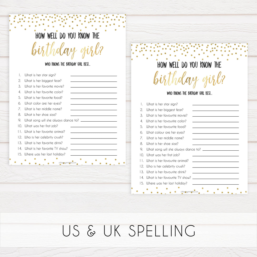 7 birthday games, gold glitter birthday games, printable birthday games, would she rather, naughty drink if, best birthday games