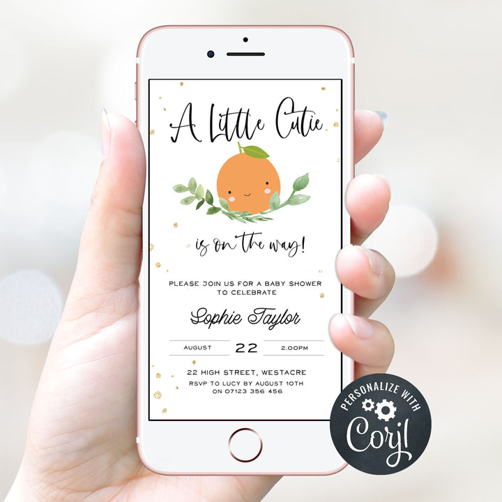 editable baby shower invitations, printable little cutie baby shower invitations, editable baby invites, little cutie baby shower theme, baby invitations