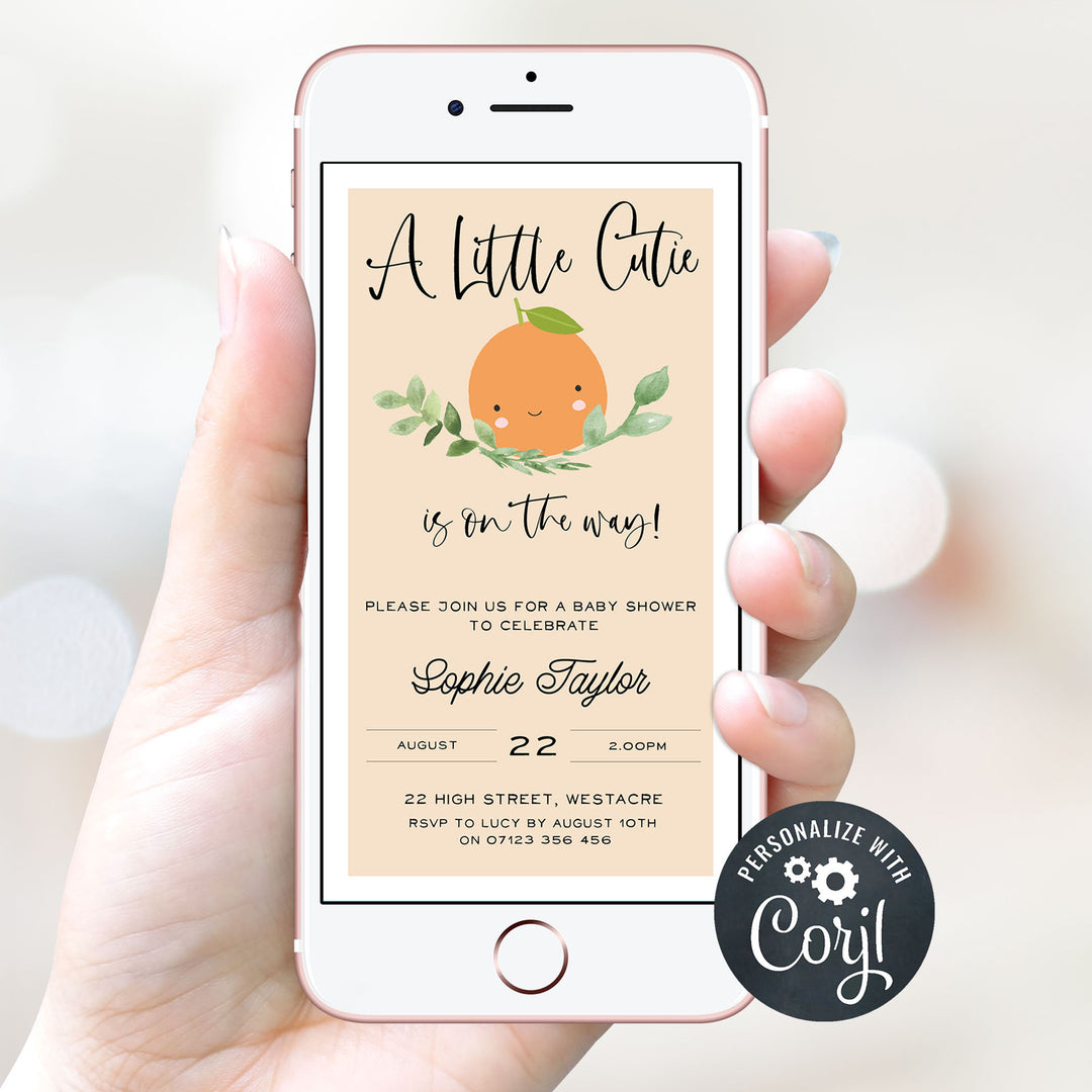 editable baby shower invitations, printable little cutie baby shower invitations, editable baby invites, little cutie baby shower theme, baby invitations