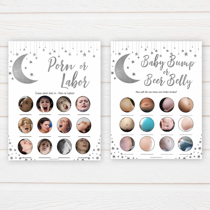 Silver little star, 10 baby shower games bundle, baby games bundle baby games, baby shower games, printable baby games, fun baby games, twinkle little star games, baby games, fun baby shower ideas, baby shower ideas