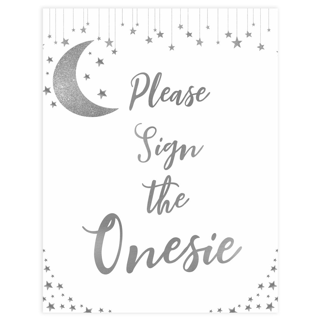 Sign the onesie baby sign, Little star baby shower games, printable baby shower games, twinkle star baby shower, fun baby games, top baby shower ideas