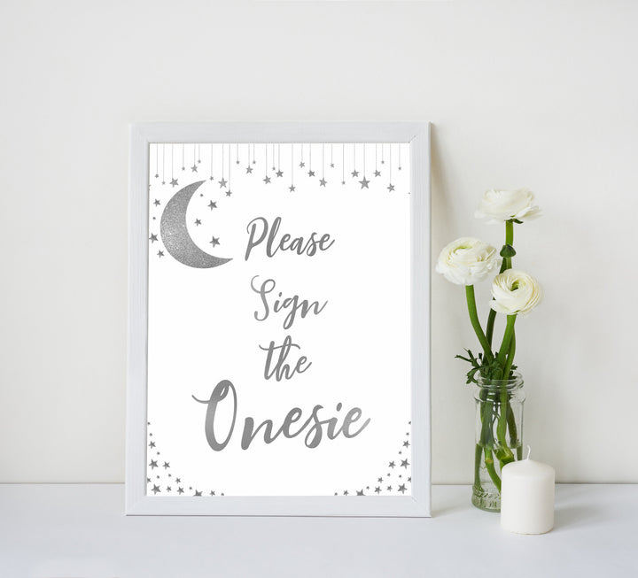 Sign the onesie baby sign, Little star baby shower games, printable baby shower games, twinkle star baby shower, fun baby games, top baby shower ideas