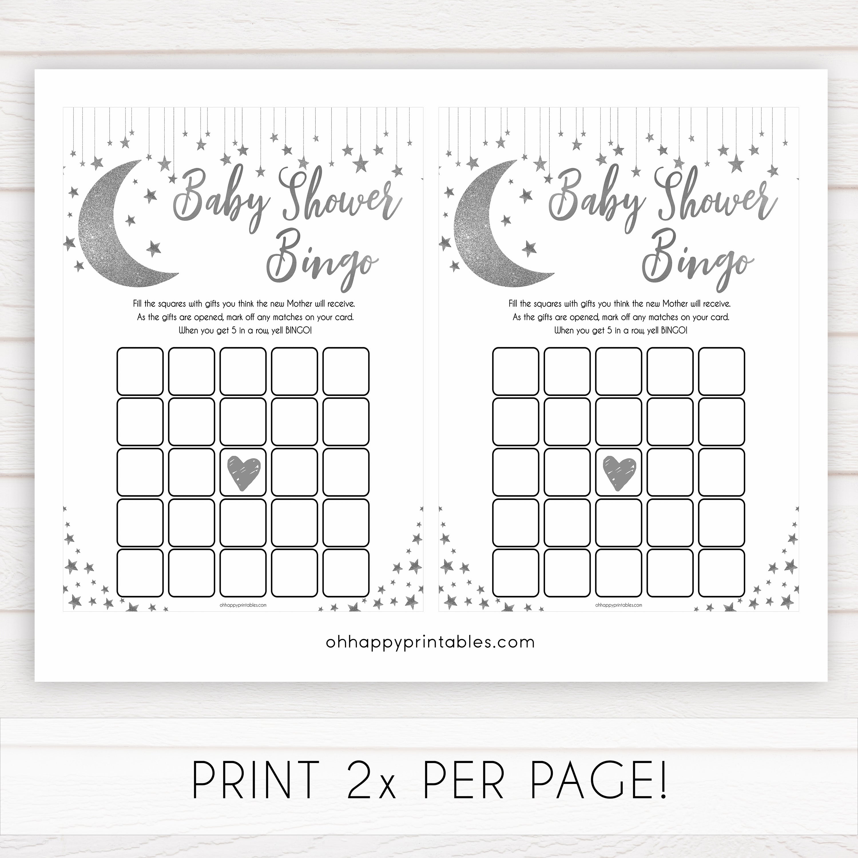 Silver little star, baby shower bingo baby games, baby shower games, printable baby games, fun baby games, twinkle little star games, baby games, fun baby shower ideas, baby shower ideas