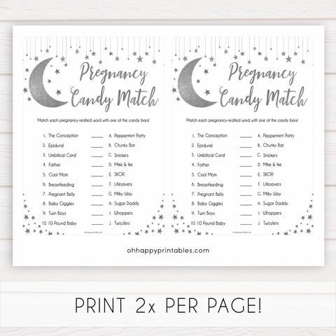 Silver little star, candy match baby games, baby shower games, printable baby games, fun baby games, twinkle little star games, baby games, fun baby shower ideas, baby shower ideas