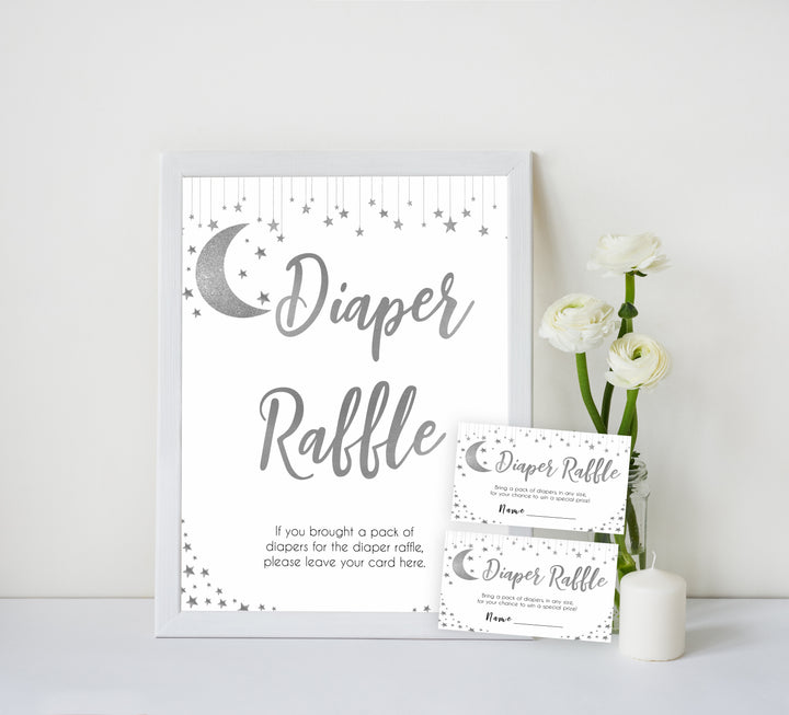 Silver little star, diaper raffle baby games, baby shower games, printable baby games, fun baby games, twinkle little star games, baby games, fun baby shower ideas, baby shower ideas