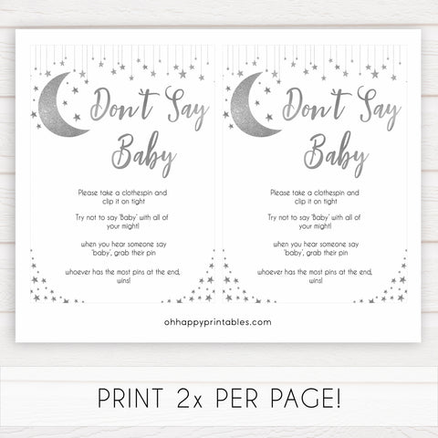 Silver little star, dont say baby baby games, baby shower games, printable baby games, fun baby games, twinkle little star games, baby games, fun baby shower ideas, baby shower ideas