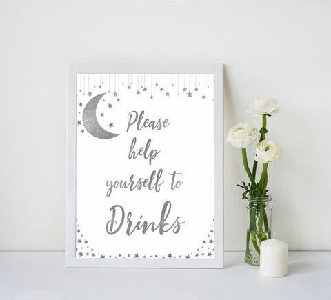 Drinks baby sign, Little star baby signs, printable baby signs, printable baby decor, twinkle baby shower, star baby decor, fun baby shower ideas, top baby shower themes