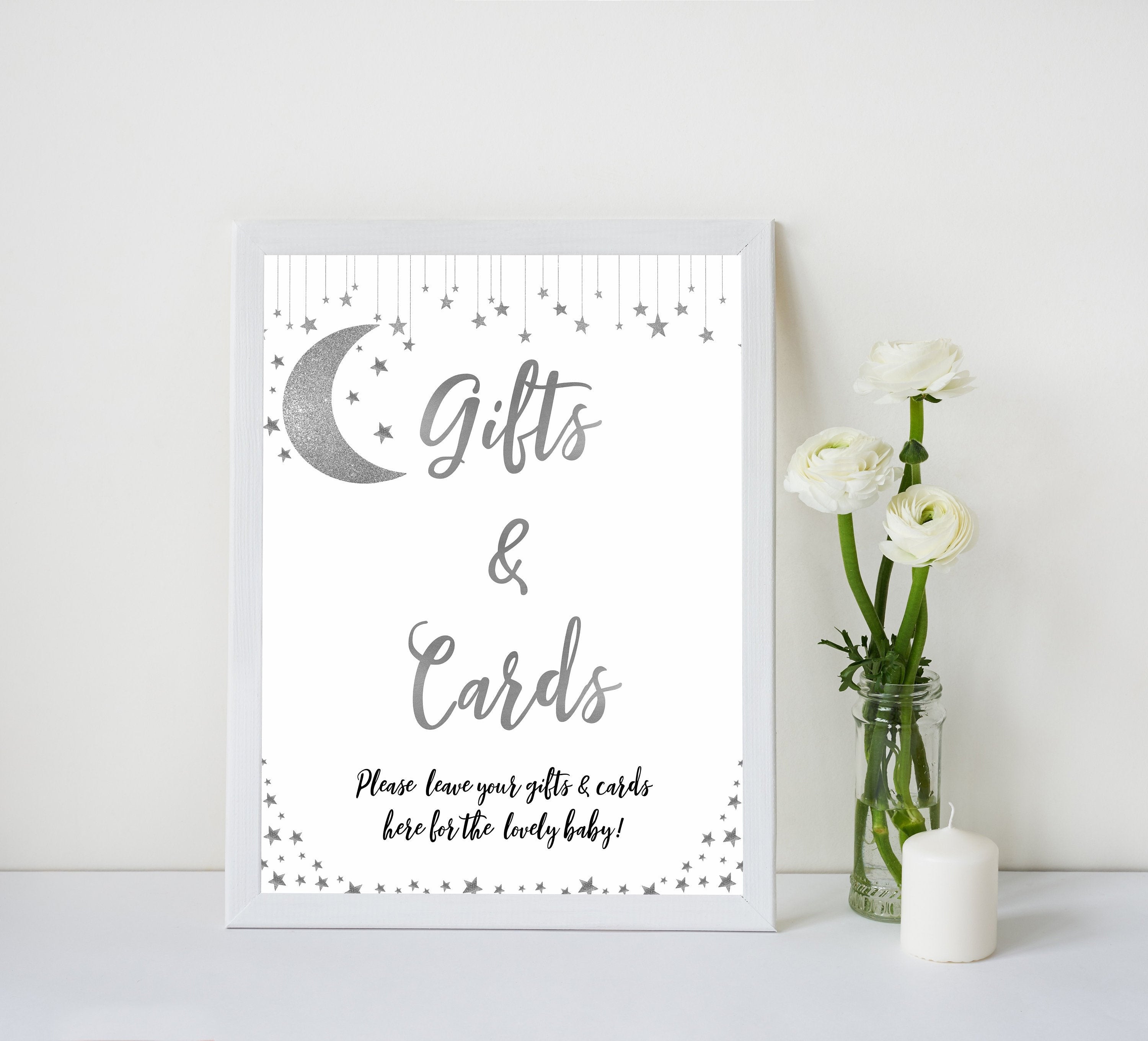gifts and cards baby sign, Little star baby signs, printable baby signs, printable baby decor, twinkle baby shower, star baby decor, fun baby shower ideas, top baby shower themes