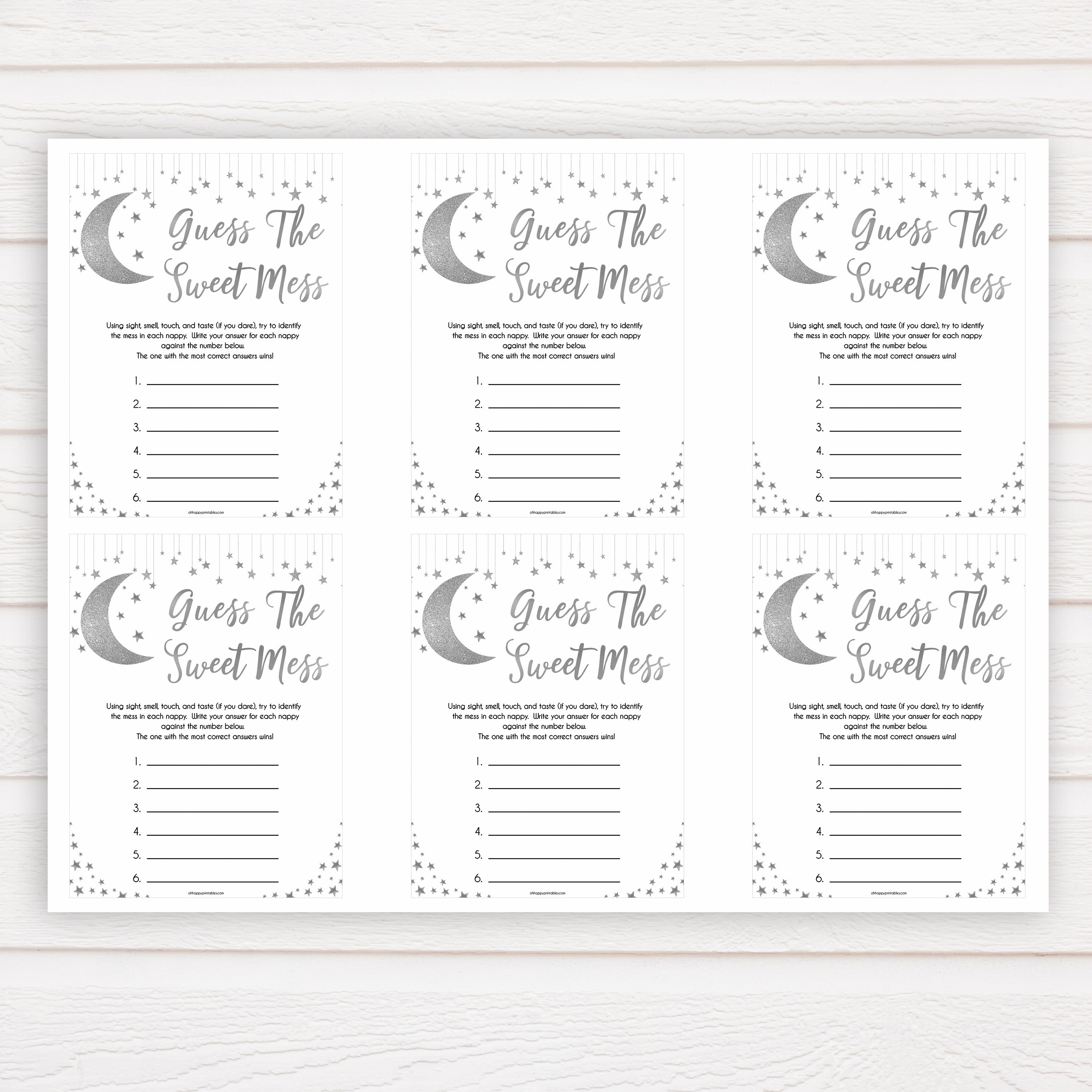 Silver little star, guess the sweet mess baby games, baby shower games, printable baby games, fun baby games, twinkle little star games, baby games, fun baby shower ideas, baby shower ideas