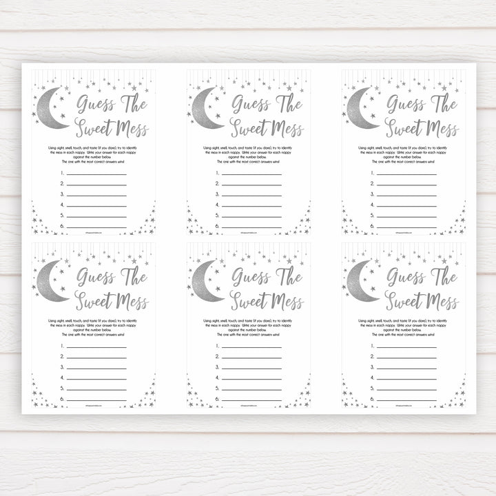 Silver little star, guess the sweet mess baby games, baby shower games, printable baby games, fun baby games, twinkle little star games, baby games, fun baby shower ideas, baby shower ideas