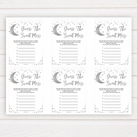 Silver little star, guess the sweet mess baby games, baby shower games, printable baby games, fun baby games, twinkle little star games, baby games, fun baby shower ideas, baby shower ideas