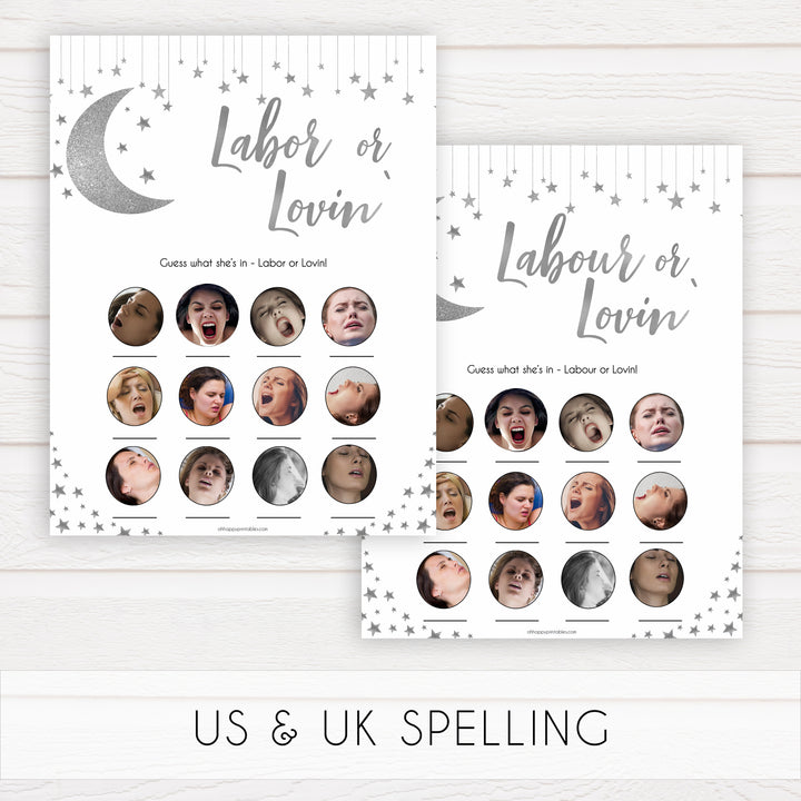 Silver little star, labour or lovin baby games, baby shower games, printable baby games, fun baby games, twinkle little star games, baby games, fun baby shower ideas, baby shower ideas