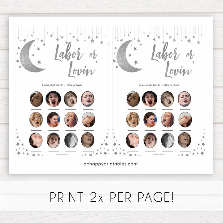 Silver little star, labour or lovin baby games, baby shower games, printable baby games, fun baby games, twinkle little star games, baby games, fun baby shower ideas, baby shower ideas