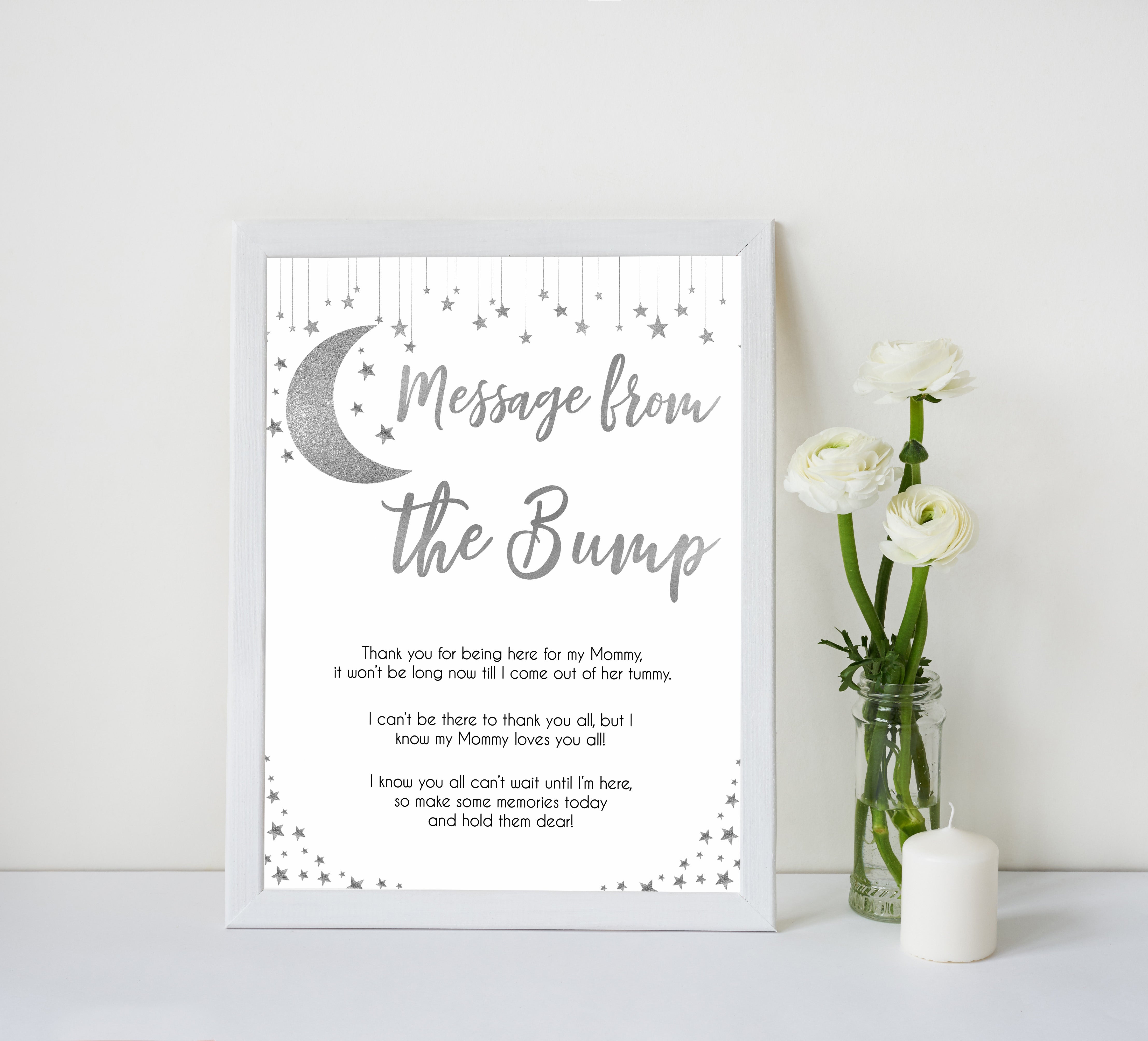 Silver little star, message from the bump baby games, baby shower games, printable baby games, fun baby games, twinkle little star games, baby games, fun baby shower ideas, baby shower ideas