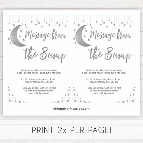 Silver little star, message from the bump baby games, baby shower games, printable baby games, fun baby games, twinkle little star games, baby games, fun baby shower ideas, baby shower ideas
