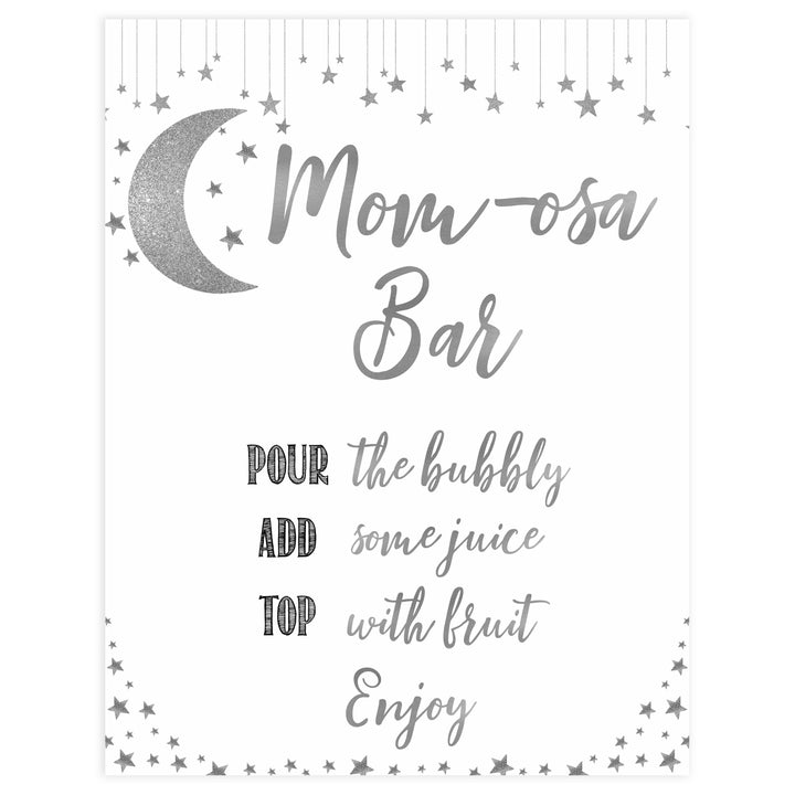 Momosa Baby Sign, Little star baby signs, printable baby signs, printable baby decor, twinkle baby shower, star baby decor, fun baby shower ideas, top baby shower themes