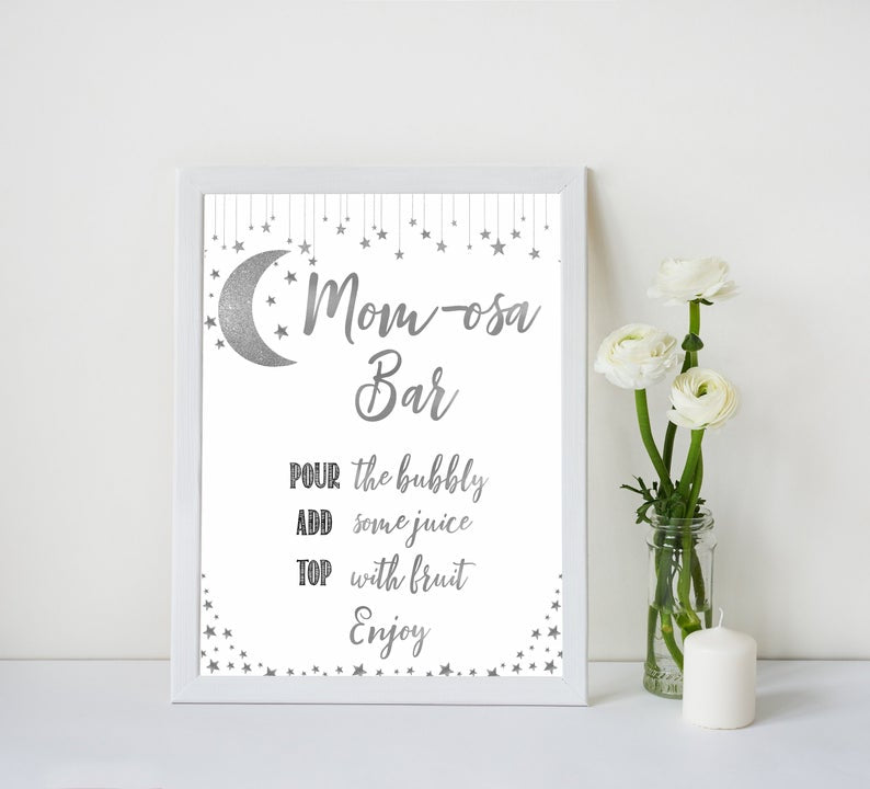 Momosa Baby Sign, Little star baby signs, printable baby signs, printable baby decor, twinkle baby shower, star baby decor, fun baby shower ideas, top baby shower themes