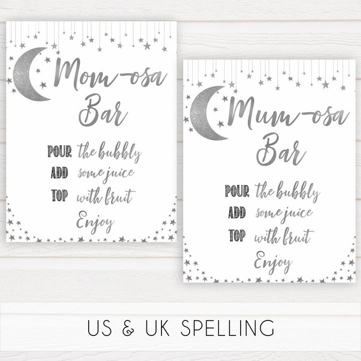 Momosa Baby Sign, Little star baby signs, printable baby signs, printable baby decor, twinkle baby shower, star baby decor, fun baby shower ideas, top baby shower themes