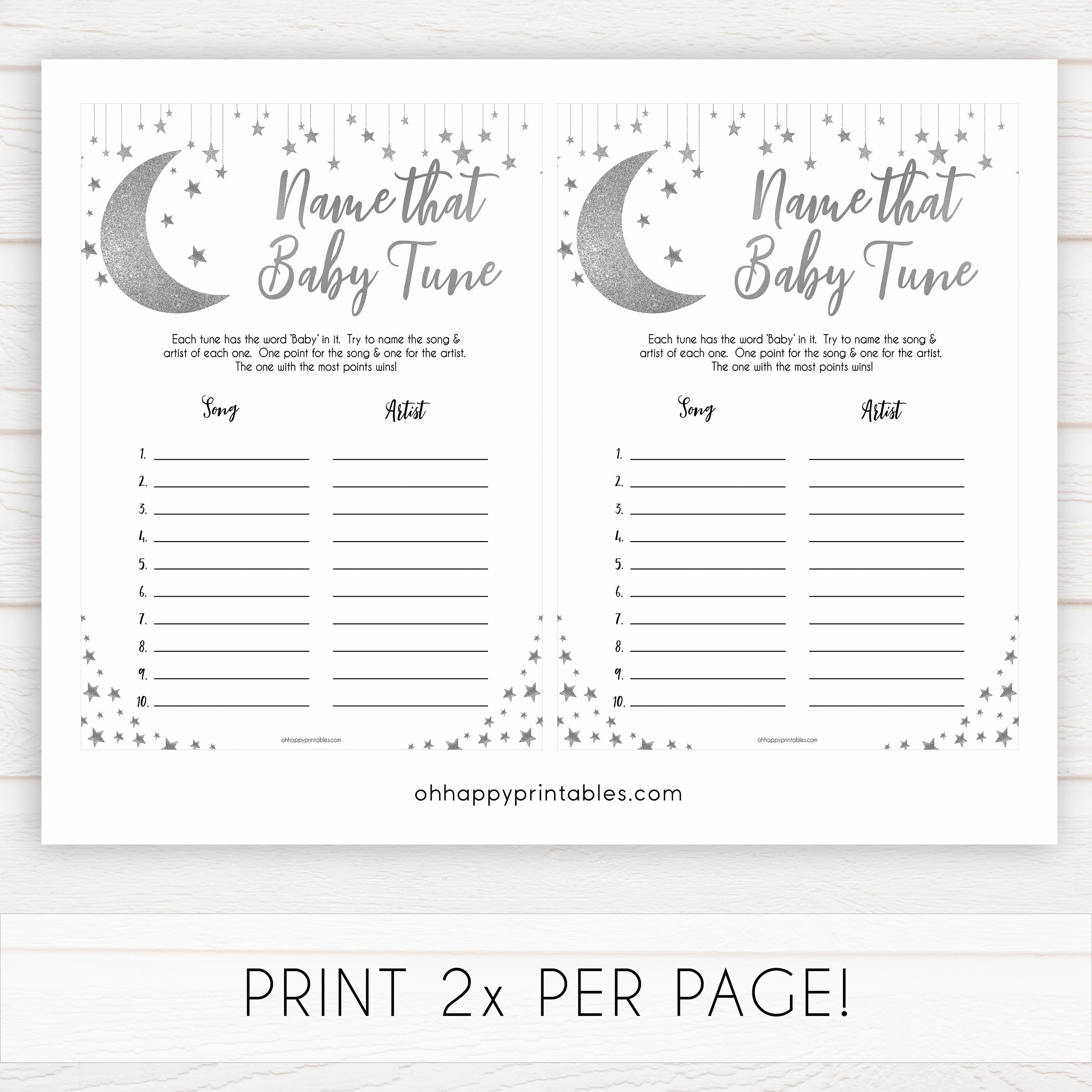 Silver little star, name that baby tune baby games, baby shower games, printable baby games, fun baby games, twinkle little star games, baby games, fun baby shower ideas, baby shower ideas